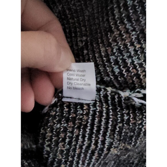 NWT MING WANG XL Black Multicolor Abstract Knit Snap Button Artsy Cardigan - Picture 8 of 10